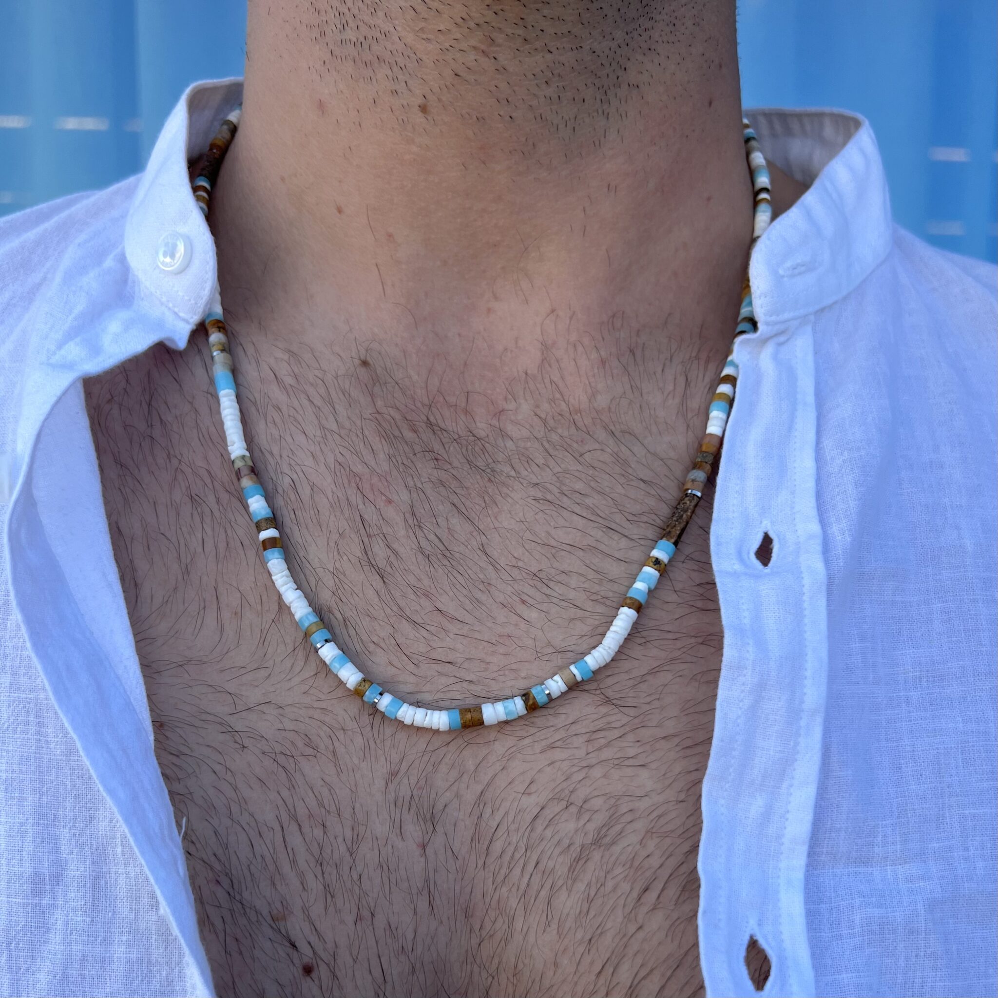 IMG_9216 שרשרת דניאל בשילוב תכלת – תמונה 1